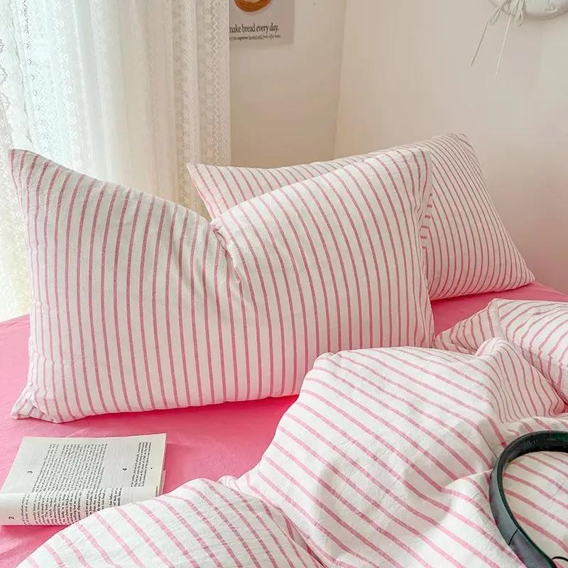 Pillowcase of Pink Stripe Bedding