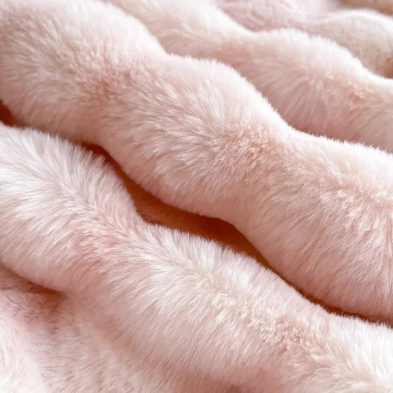 Fabric composition of a Pink Velvet Bedding set